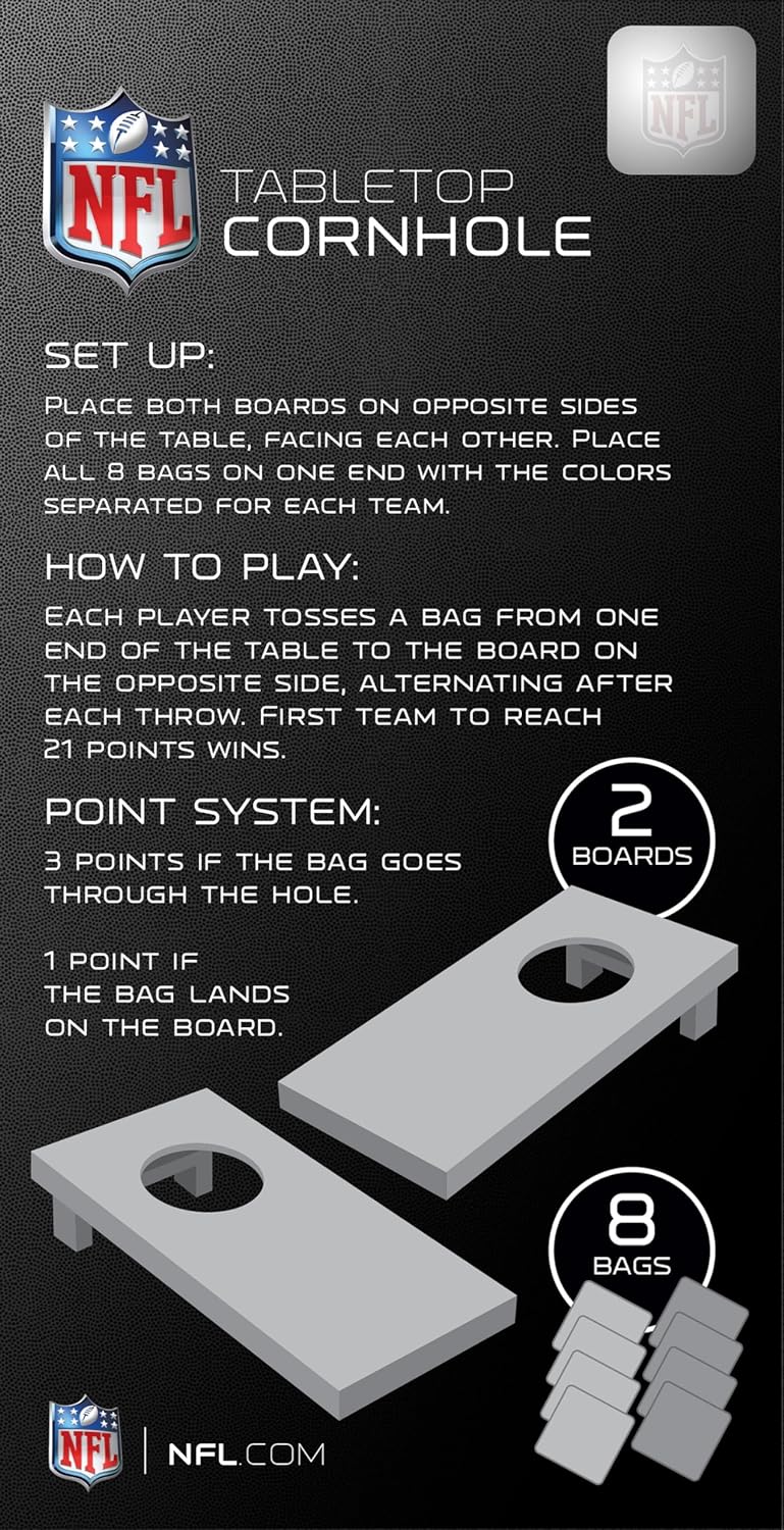MasterPieces Officially Licensed NFL Tabletop Cornhole for Adults - Image 3